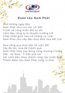 Thơ chúc mừng Kỷ niệm 17 năm thành lập Nam Phát Group